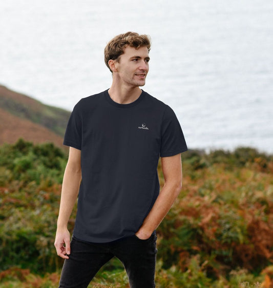 mens organic cotton t-shirt in navy blue