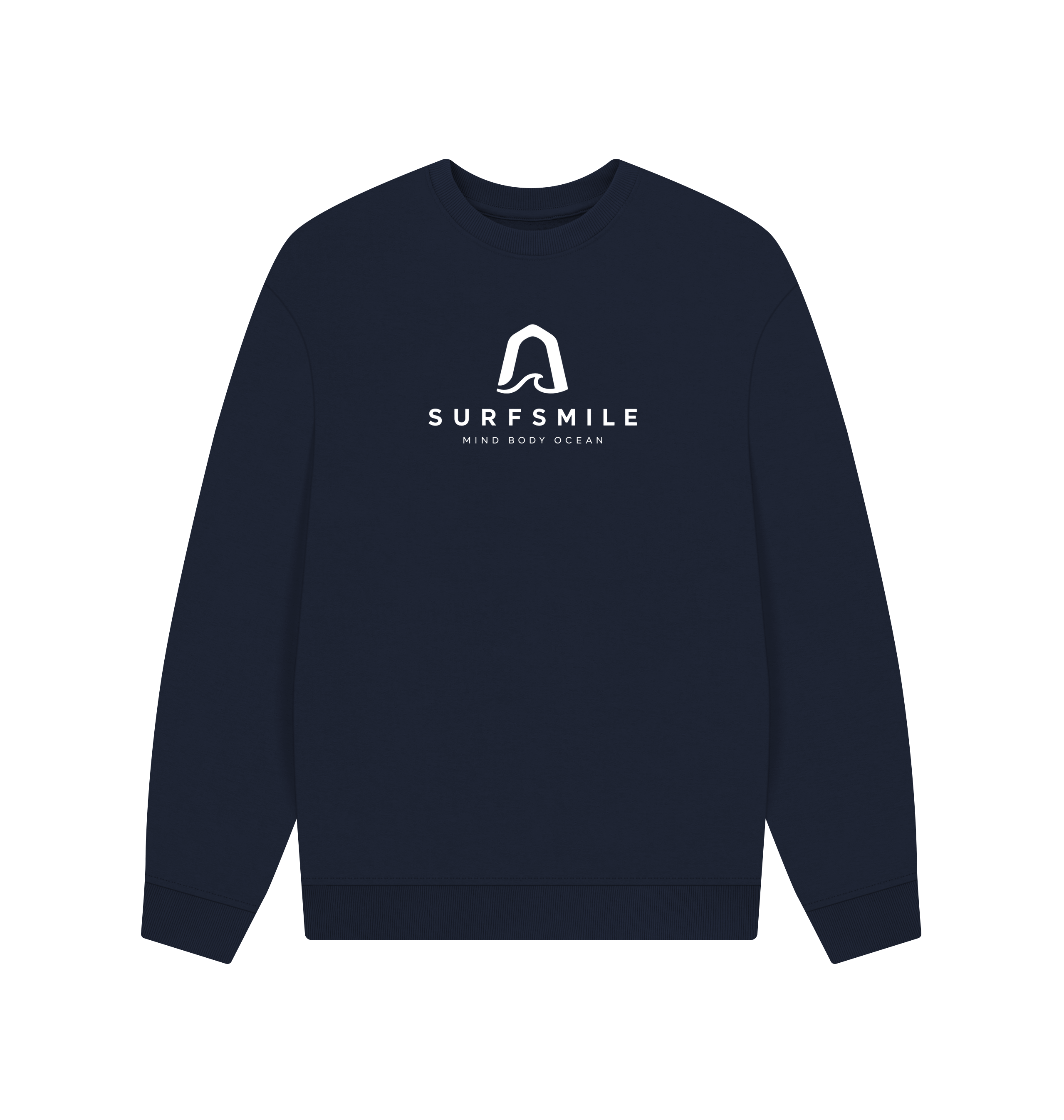 Navy Blue Printed Sweater Front